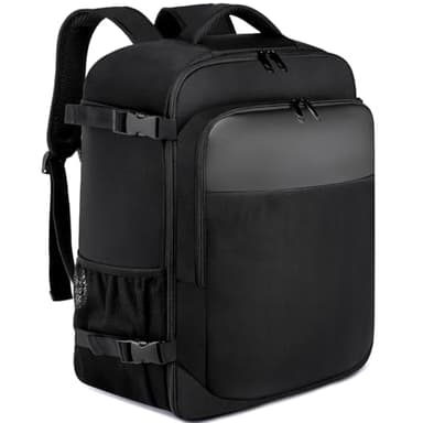 Mochila de Viaje Cabina Avion 40x20x25 para Ryanair Bolsa de Viaje Equipaje de Mano 20L Bajo el Asiento Maletas de Cabina Pequeña Hombre Mujer Mochila Portatil 14 Pulgadas con Puerto USB - Negro