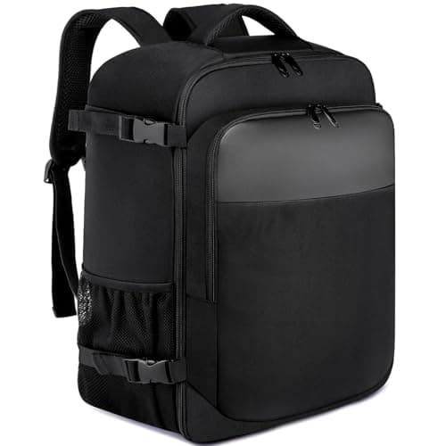 Mochila de Viaje Cabina Avion 40x20x25 para Ryanair Bolsa de Viaje Equipaje de Mano 20L Bajo el Asiento Maletas de Cabina Pequeña Hombre Mujer Mochila Portatil 14 Pulgadas con Puerto USB - Negro