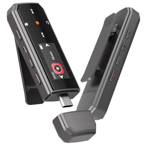 64GB Reproductor MP3 de Bluetooth 5.3 ，Memoria USB Tipo-C y con Clip Portátil, con grabación y Radio，Admite conexión de teléfono móvil, con botón de Volumen Independiente