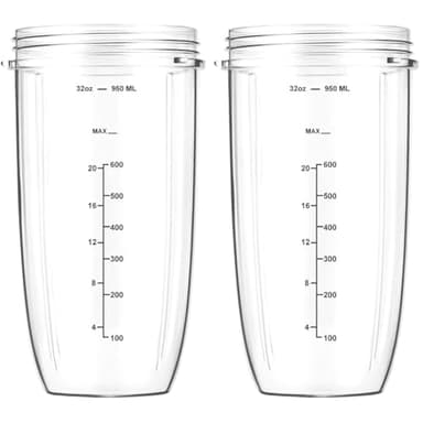2 Piezas Vaso de Repuesto de 950ml para Nutribullet Pro 900 Watt/Nutribullet Original 600 W Batidora, Tazas Exprimidor de Repuesto Accesorios para Nutribullet batidora multifuncional