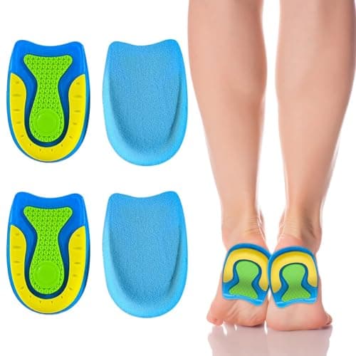 ZYKORT 2 pares de plantillas para talón, talla L, almohadillas de gel de silicona, plantillas para talón, zapatos para hombre, tendón de Aquiles, plantillas para talonita para plantillas, fasciitis y