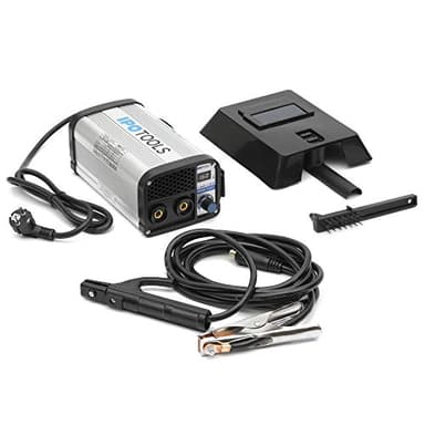 IPOTOOLS Dispositivo de soldadura MMA-160R con electrodos, inversor IGBT, dispositivo de soldadura MMA con 160 amperios, pantalla LCD digital, 230 V, antiadhesivo, arranque en caliente, Arc-Force