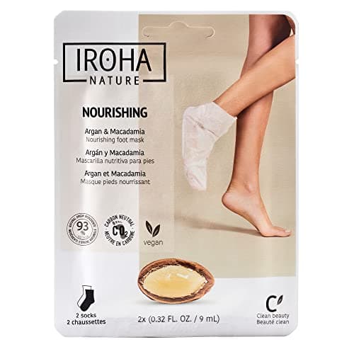 IROHA NATURE - Calcetines Nutritivos con Aceite de Argán y Macadamia | Tratamiento Intensivo para Pies Secos y Deshidratados | Efecto Flash, Naturales y 100% Vegano