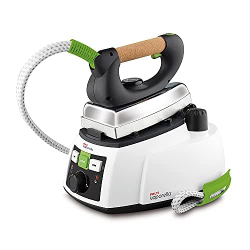 Polti Vaporella 535 Eco Pro, Plancha de Vapor con Caldera de Alta Presión de 4 Bares, Potencia 1750 W, Tapón de Seguridad, Función Eco, Color Blanco y Verde