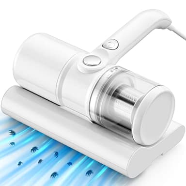 Vihoom Aspiradora Antiacaros para Colchones con Luz UV y Vibración, Lámpara UV Antibacterias, Elimina Alérgenos en Colchones, Camas y Sofás