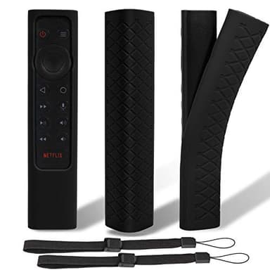 OOTSR 2 Pcs Funda de Silicona Compatible con NVIDIA Shield TV Pro/4K HDR Remote Controller, Funda Protectora Remota, Antideslizante Shockproof Funda Protectora con Correa Mano(Negro)