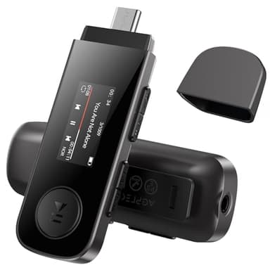 AGPTEK 64GB Reproductor MP3, Bluetooth 5.3 MP3 Tipo-C Sport Clip Reproductor de Música HiFi Portátil Sin Pérdida con Radio FM/Recorder, Reproductor MP3 Soporta Teléfono