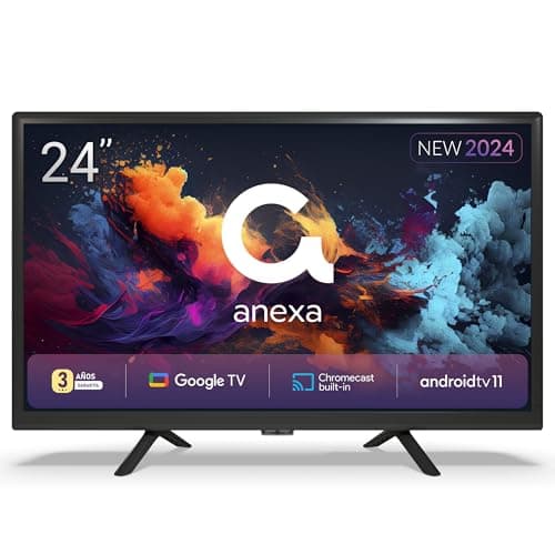 anexa - Smart TV 24 Pulgadas HD Android 11, Google Assistant, Control por Voz, televisión TDT 2024. Televisor con 3 años de garantía SMART24C01HG. Televisores compatibles Netflix, Prime Video y más