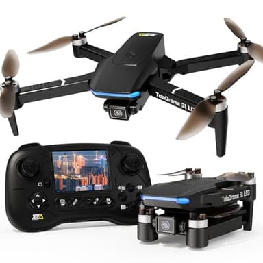 Toladrone Drones con Camara para Adultos, Pantalla LCD Transmisión Digital de Imágenes Mando a Distancia FPV Dron con Motor sin Escobillas RC Drone para Principiantes TD31LCD