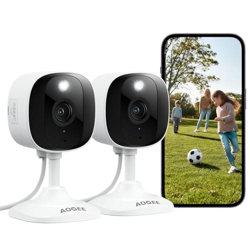 AOQEE Cámara Vigilancia WiFi Exterior/Interior - 2K Camaras Vigilancia Domicilio WiFi Seguridad IP65, Visión Nocturna Color, Detección Humana, Sirena, 24/7 Grabación Continua, Compatible Alexa, C1