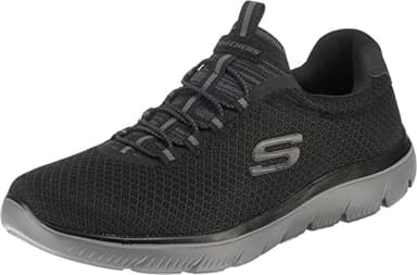 Skechers Summits, Zapatillas de Deporte Hombre, Black Mesh Charcoal Trim, 43 EU