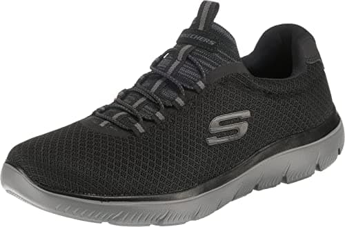 Skechers Summits, Zapatillas de Deporte Hombre, Black Mesh Charcoal Trim, 43 EU