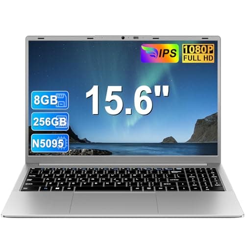 Ordenador Portátil 15,6 Pulgadas Celeron N5095 2,9 GHz Win11 Pro 8GB 256GB SSD Expansión 1TB DDR4 5G WiFi 1920x1080 FHD HDMl USB 3.0 Portatil con Ratón Inalámbrico y Teclado Español Membrana - Plata