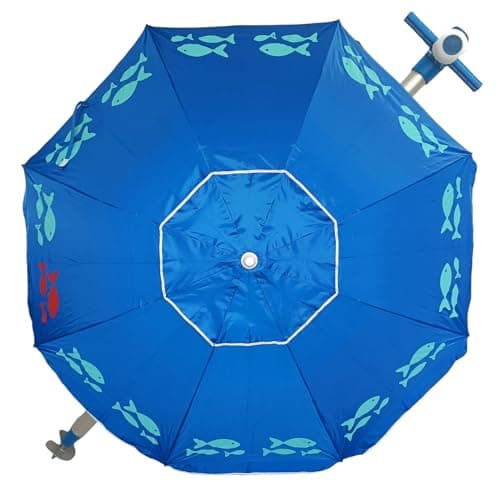 Pincho Sombrilla Playa Grande 200 cm, Antiviento Hasta 35 Km/h, Proteccion UV 50, Aluminio, 8+8 Varillas Fibra de Vidrio, Tubo 22-25 mm, Palo Reclinable, Montaje Rapido 30 Segundos, Bolsa Transporte