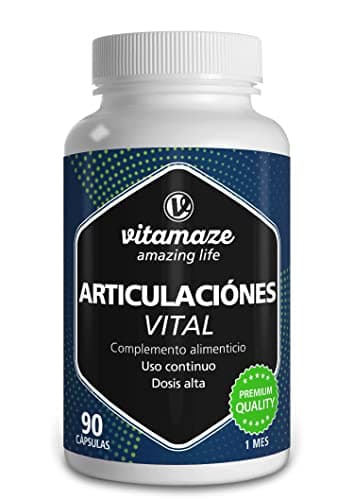 Glucosamina Condroitina MSM 1500 mg + Ácido Hialurónico de Alta Dosis para las Articulaciones y Cartílagos, 90 Cápsulas, Suplemento natural sin Aditivos, Calidad Alemana. Vitamaze®…