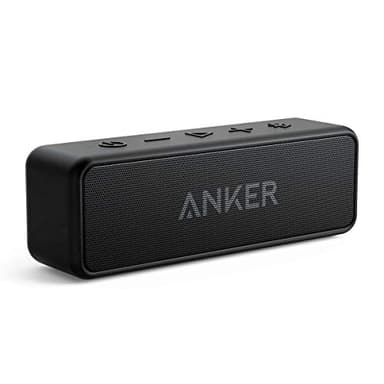 Altavoz Bluetooth Potente Anker SoundCore 2, batería de 24 horas, protección contra el agua IPX7, graves enormes con dos controladores de graves