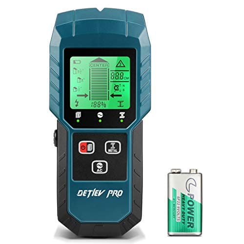 DETLEV PRO Detector digital 5 en 1 de tubos y cables de CA eléctricos, pantalla LCD, alerta sonora, madera/metal/magnético o no