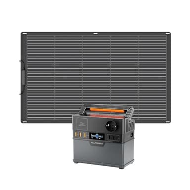 ALLPOWERS S300 PLUS Generador Solar con SF100 panel solar flexible 100W, 300W(288Wh LiFePO4 Batería pico600W) estación de alimentación portátil, Carga rápida USB 100W y carga inalámbrica para acampar