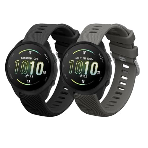 kwmobile Pulsera Compatible con Garmin Forerunner 165 / Forerunner 165 Music Correa - 2X Correas de Silicona Flexible - Tamaño Ajustable