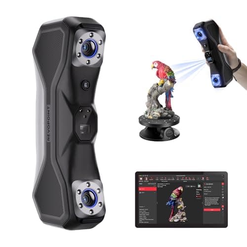 Revopoint MetroX Escáner 3D para Impresión 3D, Precisión hasta 0,01 mm, Exactitud de Grado Metrológico, Hasta 60 fps, Láser Azul, 4 Modos de Escaneo, para Escanear Objetos Metálicos/Oscuros, Estándar