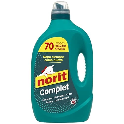 Norit Complet - Detergente Líquido para Toda la Ropa, Máxima Limpieza y Luminosidad, Cuida y Suaviza el Tejido, Mantiene Aspecto, Forma y Color Tras Lavado, 70 Lavados - 3500 ml