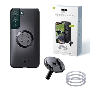 SP CONNECT Micro Stem Bundle | SPC+ | para Samsung S22 | Soporte para el Manillar de la Bicicleta | Soporte para Smartphone Bicicleta | Soporte para teléfono móvil