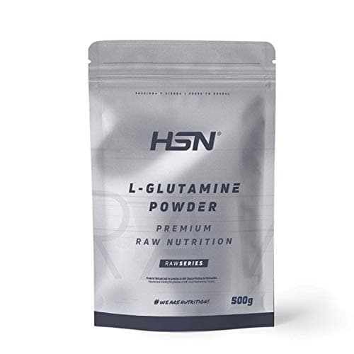 L-Glutamina en Polvo de HSN | Sin Sabor 500 g = 100 Tomas por Envase 100% Pura Glutamina | No-GMO, Vegano, Sin Gluten