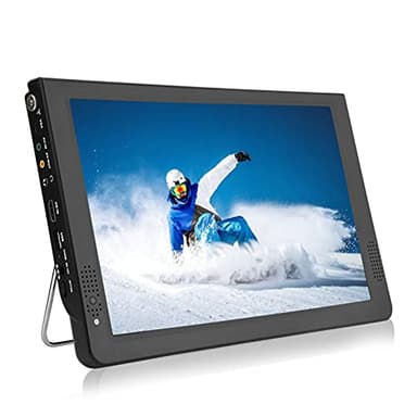 11,6 Pulgadas TV portátil, LED pequeña Televisión con TDT DVB-T/T2 Dos Altavoz TV Digital con 1500 mAh baterías Recargables y Mando a Distancia para cámara, Cocina, Caravana, Coche.