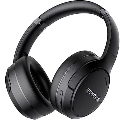 RUNOLIM Cascos Inalámbricos Bluetooth con Cancelación de Ruido Activa, Auriculares Inalambricos Bluetooth con Modo ANC, 70 Horas de Autonomía, Plegables, Bajo Profundo, Cascos Inalambricos