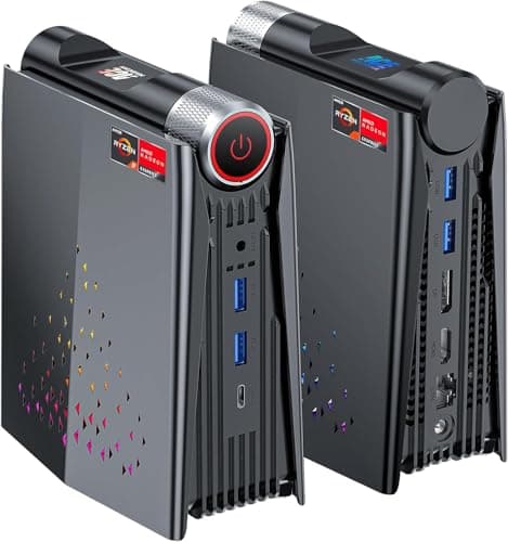 S3A Mini PC Gaming, AMD Ryzen 9 6900HX (hasta 4,9 GHz), 16GB DDR5 512GB SSD, Radeon RX 680M RGB Mini Ordenadores【2.5G LAN/WiFi 6/BT5.2/Modo Ajustable】