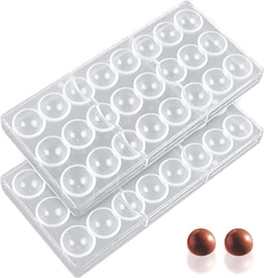 KOMUNJ Juego de 2 Moldes de Policarbonato para Bombones, Molde de Chocolate Transparente para Repostería