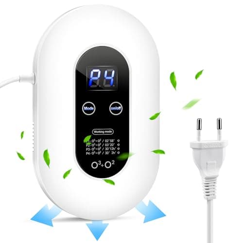 Generador de Ozono Purificador de Aire, Ionizador de Aire, Mini Generador de Ozono Esterilizador, Purificador Aire Desodorizador para Baño, Cocina, Humo, Coches, Mascotas, Formaldehído y Olor