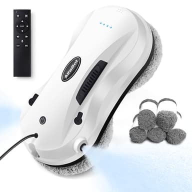 AlfaBot X7 Robot Limpiacristales, Robot Eléctrico para Limpieza de Ventanas con Pulverizador de Doble Dirección y Tanque de 50ml para Lavar Todas Las Superficies Lisas