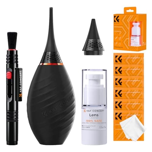 K&F Concept Kit de Limpieza de Cámaras,10 en 1 Cleaning Kit para DSLR, Reflex, Mirrorless, Objetivos, Filtros, Lentes, Sensores, Accesorios de Limpieza de Cámaras para Canon Nikon Sony