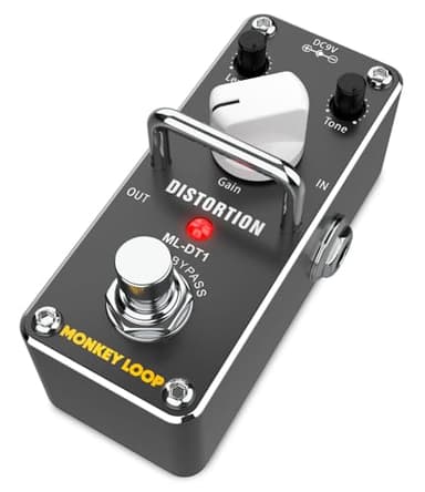 MONKEY LOOP ML-DT1 - Pedal de Efectos para Guitarra Eléctrica - Pedal de Distorsión con Control de Tono y Ganancia - Calidad de Señal con True Bypass - Consumo de Corriente 5.5 mA (DC 9V)
