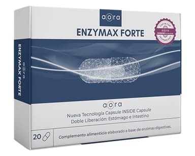 Enzymax Forte | Enzimas digestivas naturales | Veganas | Lipasa | Amilasa | Proteasa | Glucoamilasa | Alfa Galactosidasa | Mejora la digestión | Reduce gases | Reduce hinchazon | Reduce reflujo