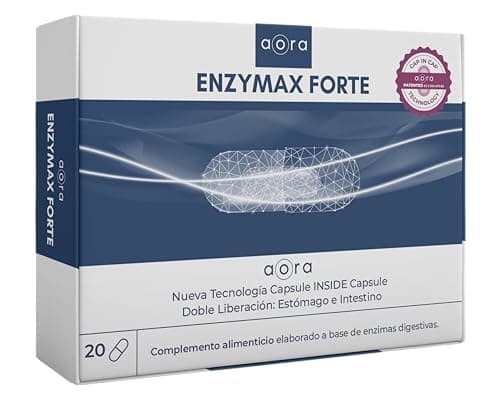 Enzymax Forte | Enzimas digestivas naturales | Veganas | Lipasa | Amilasa | Proteasa | Glucoamilasa | Alfa Galactosidasa | Mejora la digestión | Reduce gases | Reduce hinchazon | Reduce reflujo
