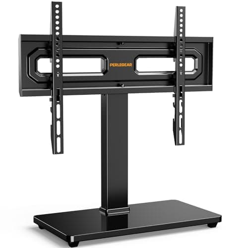 Perlegear Soporte de TV Universal para Pantallas de 32-65 Pulgadas Curva/Plana TVs, Soporte Mesa TV Giratorio & Altura Ajustable hasta 40 kg, Soporte de TV con Base Estable y VESA MAX 400x400mm