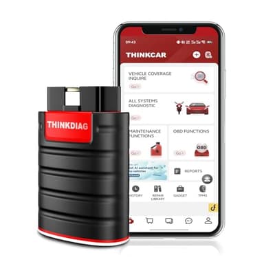 thinkcar ThinkDiag Bluetooth OBD2 Scanner, Lector de códigos de Coche, 16 Funciones de Servicio de reinicio, para iOS Android, Herramienta de Diagnóstico, codificación ECU, Auto-Vin