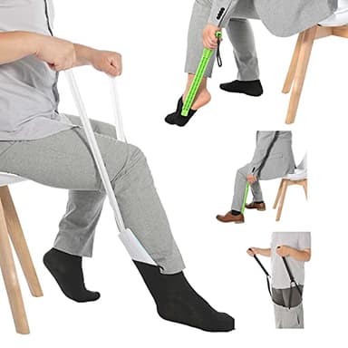 Fanwer Poner Calcetines, Zapatos, Pantalones sin Agacharse, Calcetines fáciles de poner y Quitar, Ayuda a las Personas Mayores o con Movilidad Reducida a poner Calcetines, Calzador de Calcetines