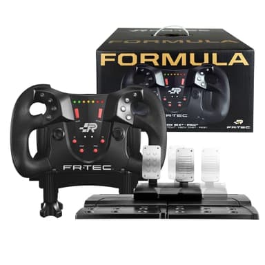 FRTEC - Volante de Carreras con pedales FORMULA WHEEL Compatible con Playstation 4, Series X, Xbox One, Playstation 3, Switch y PC