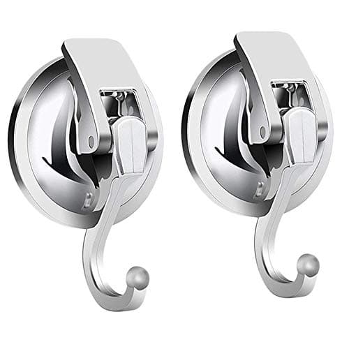SPTwj 2 Piezas Ganchos Ventosa de Vacio Fuerte Sin Agujeros Ganchos de Succión Plástico Pared Ganchos Colgador Ventosas para Colgar Toallas Cocina Baño Ducha Puerta Ventana