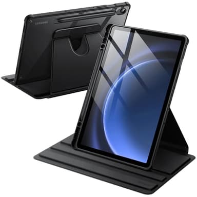 JETech Funda Giratoria para Samsung Galaxy Tab S9 FE 10,9 Pulgadas / S9 11 Pulgadas 2023 con S Pen Soporte, Carcasa Soporte Rotación de 360 Grados Protectora Respaldo Clara (Negro)