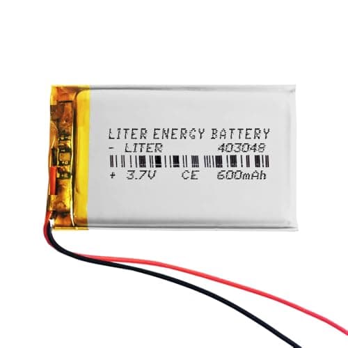 Batería 403048 LiPo 3.7V 600mAh 2.22Wh 1S 5C Liter Energy Battery para Electrónica Recargable teléfono portátil vídeo smartwatch Reloj GPS - No Apta para Radio Control 50x30x4mm (600mAh|403048)