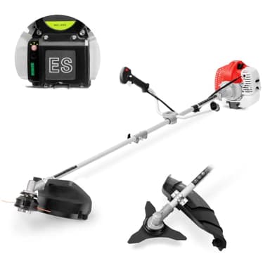 GREENCUT GGT650XE-2 - Desbrozadora de Gasolina Motor 2 Tiempos 65cc 4,9cv, Arranque eléctrico, 2 Accesorios de Corte, Manillar de Agarre Doble, regulador Potencia, arnés Seguridad