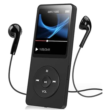 Reproductor MP3 MP4 con Bluetooth 5.0, Reproductor de Música sin Pérdidas LCD Digital HiFi de 1,77 Pulgadas, Compatible con Radio FM, Grabadora, Libro Electrónico, Altavoz HD, (Sin tarjeta de memoria)