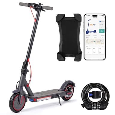 Patinete eléctrico Plegable para Adultos, Batería de Clase A de 10,4Ah Autonomía 25~35Km, Conexión App Donar Cerradura y Soporte para teléfono