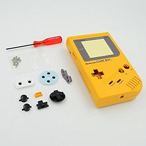 Carcasa completa de repuesto para consola Nintendo Gameboy Classic 1989 GB DMG, pieza de reparación, color amarillo
