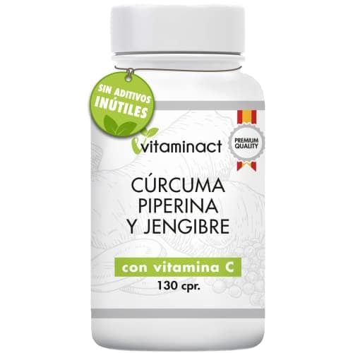 Curcuma Con Jengibre Y Pimienta Negra Vitamina C Alto Dosaje Natural 1280,00Mg - Curcumina 200,00Mg-Piperina 10 Mg - Apoyo natural para las articulaciones y los huesos.