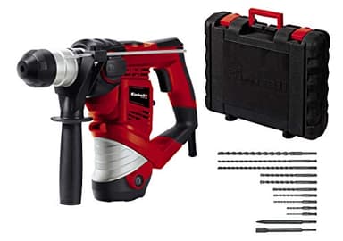 Einhell Martillo perforador TC-RH 900 Kit (900 W, 4100 min.-1 veloc. impacto, 3 J, perforación con taladrado y cincelado con fijación cincel, incl. juego broca y cincel de 12 pcs., maletín)